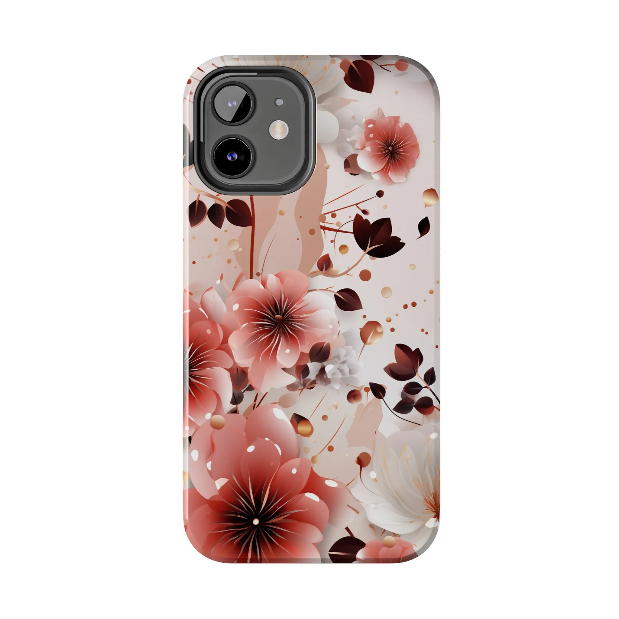 Pretty Pink & White Flowers Pattern Design Tough Phone Case compatible with a large variety of iPhone models, Gift, Phone Case