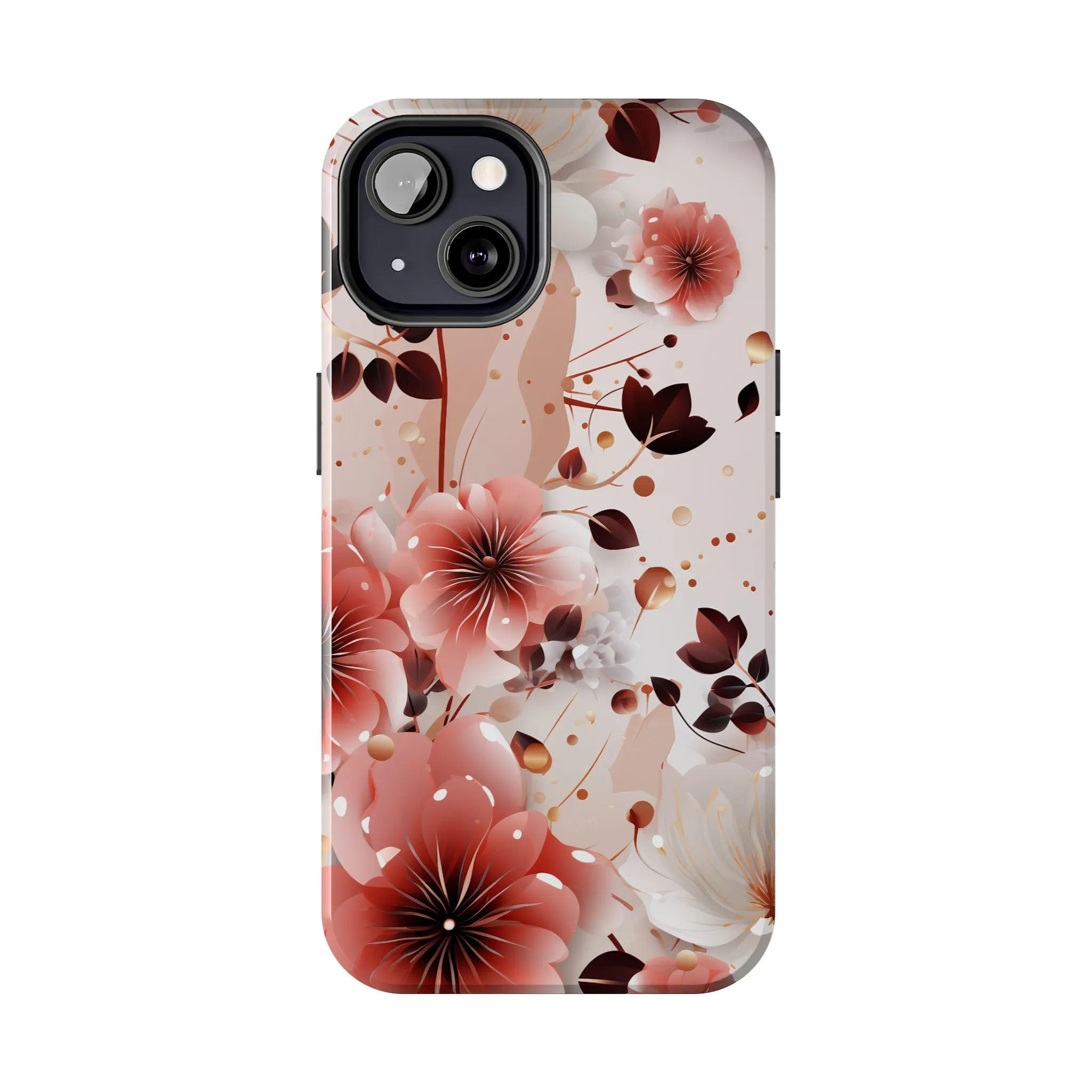 Pretty Pink & White Flowers Pattern Design Tough Phone Case compatible with a large variety of iPhone models, Gift, Phone Case