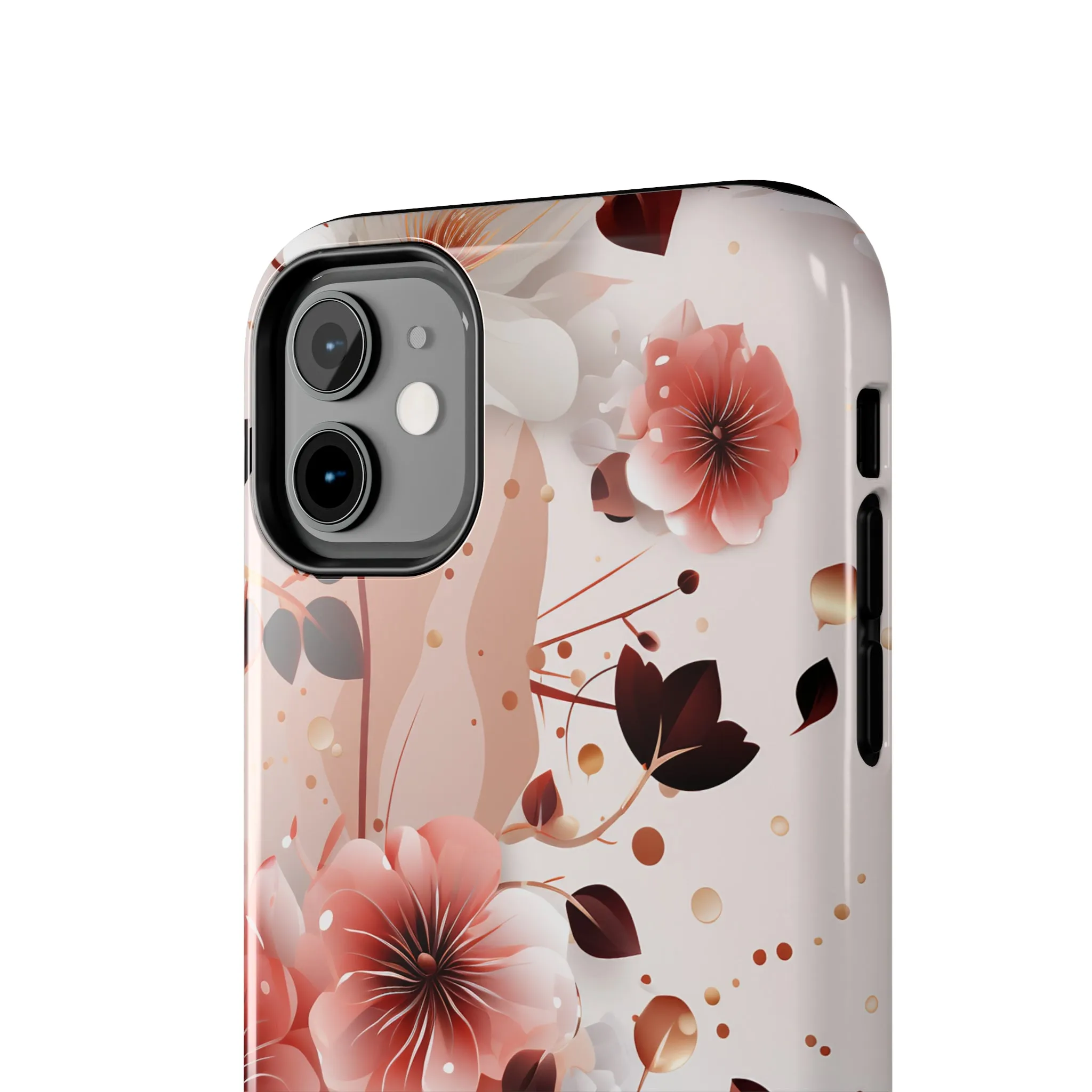 Pretty Pink & White Flowers Pattern Design Tough Phone Case compatible with a large variety of iPhone models, Gift, Phone Case