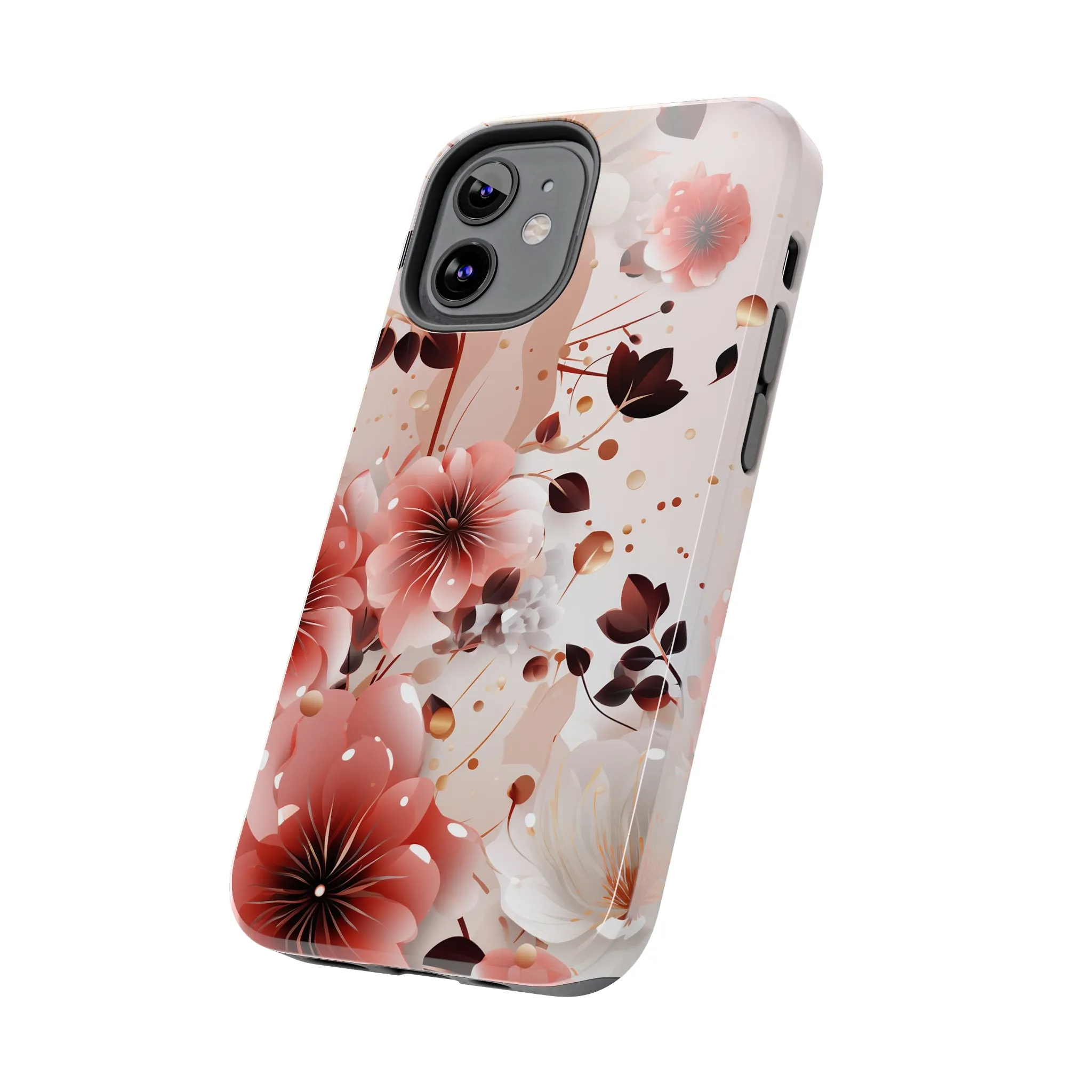 Pretty Pink & White Flowers Pattern Design Tough Phone Case compatible with a large variety of iPhone models, Gift, Phone Case