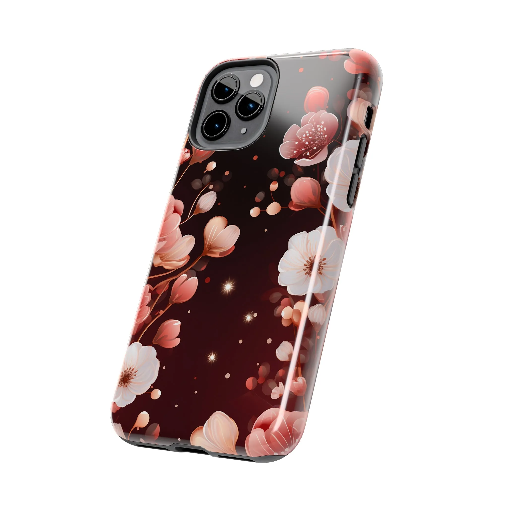 Pretty Pink Flowers Pattern Design Tough Phone Case compatible with a large variety of iPhone models, Gift, Phone Case