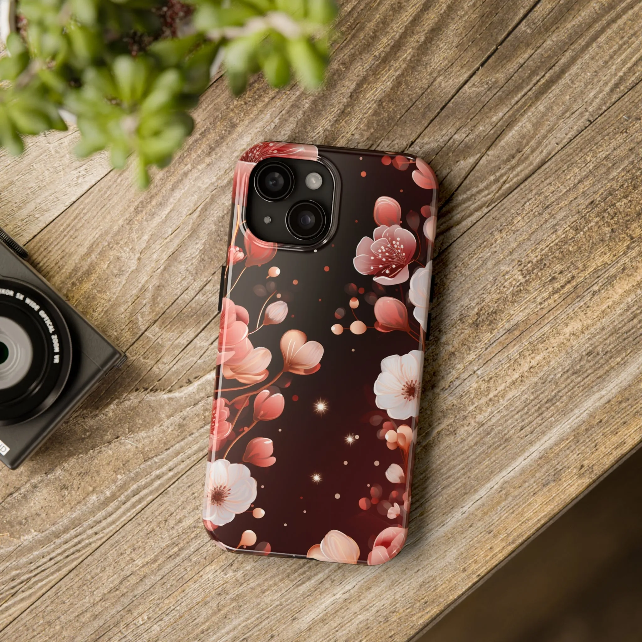 Pretty Pink Flowers Pattern Design Tough Phone Case compatible with a large variety of iPhone models, Gift, Phone Case