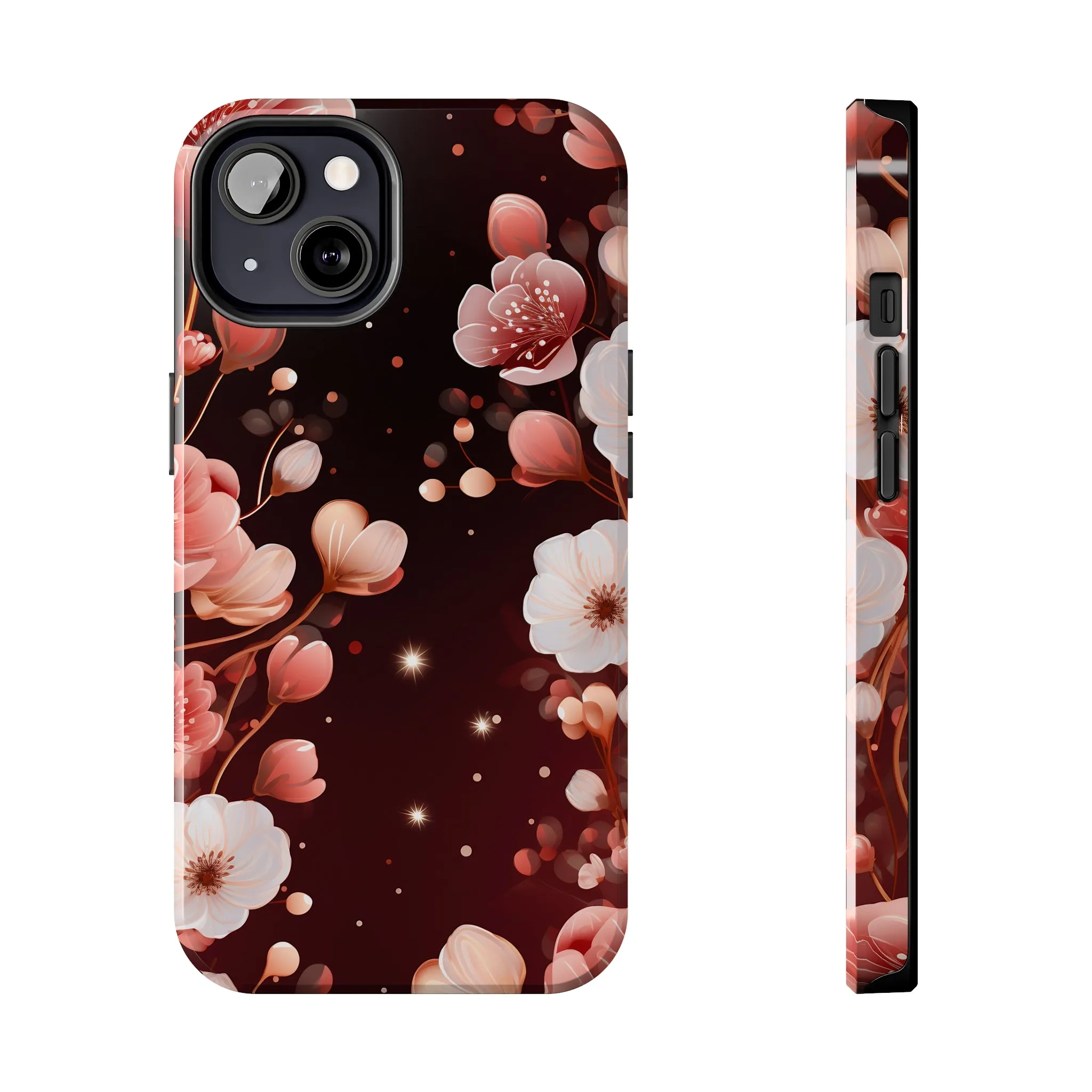 Pretty Pink Flowers Pattern Design Tough Phone Case compatible with a large variety of iPhone models, Gift, Phone Case