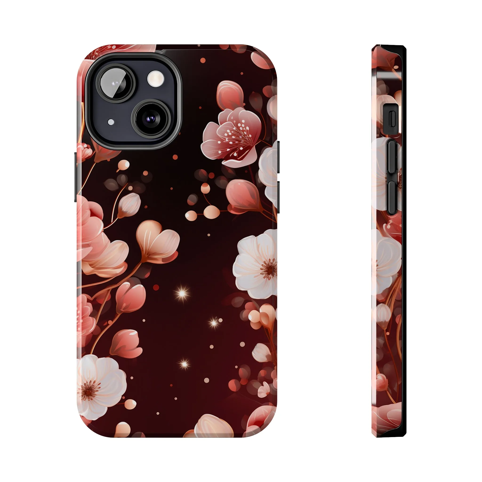 Pretty Pink Flowers Pattern Design Tough Phone Case compatible with a large variety of iPhone models, Gift, Phone Case