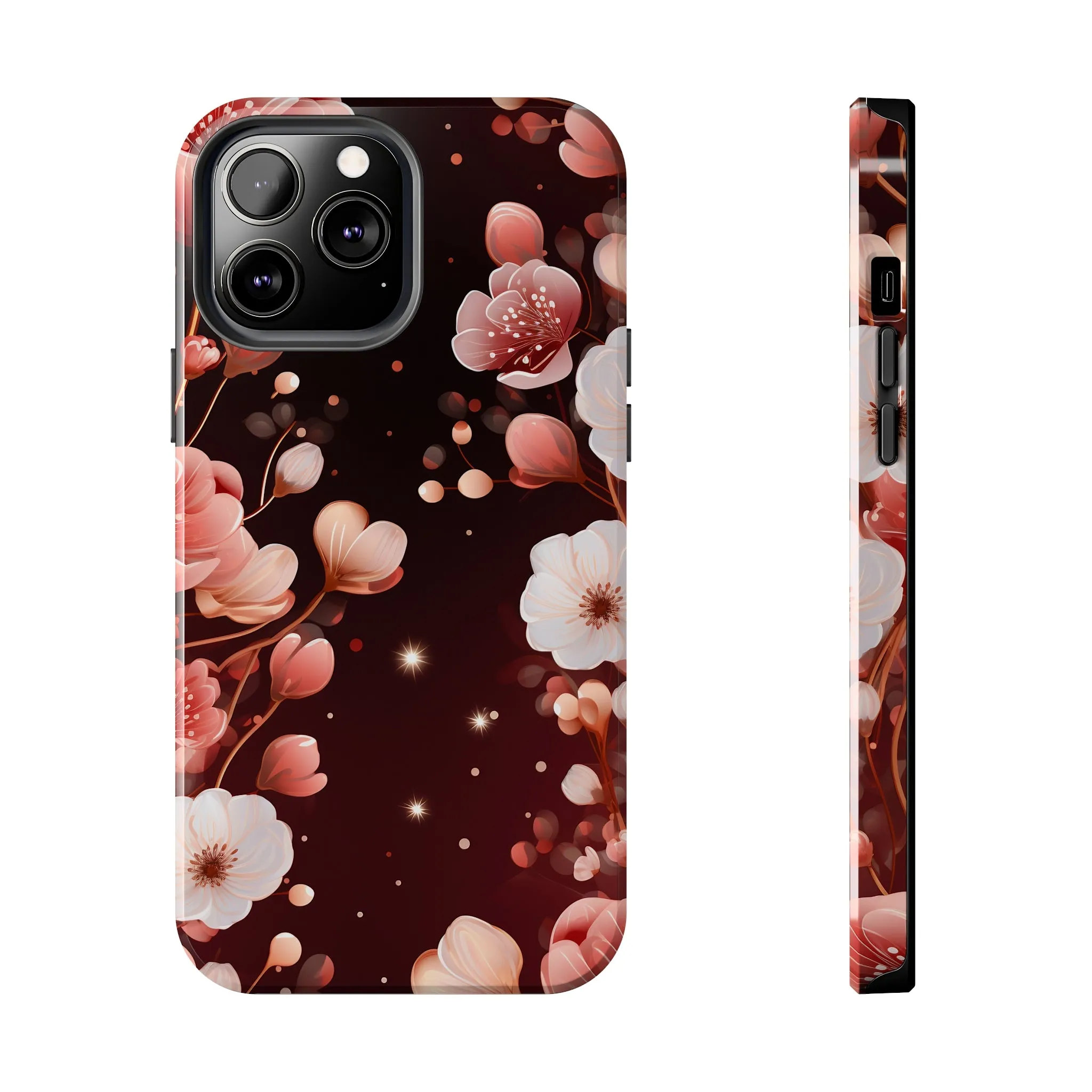 Pretty Pink Flowers Pattern Design Tough Phone Case compatible with a large variety of iPhone models, Gift, Phone Case