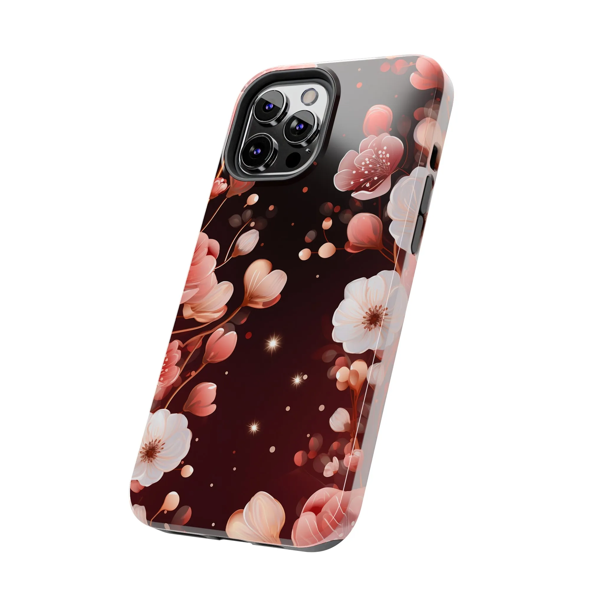 Pretty Pink Flowers Pattern Design Tough Phone Case compatible with a large variety of iPhone models, Gift, Phone Case