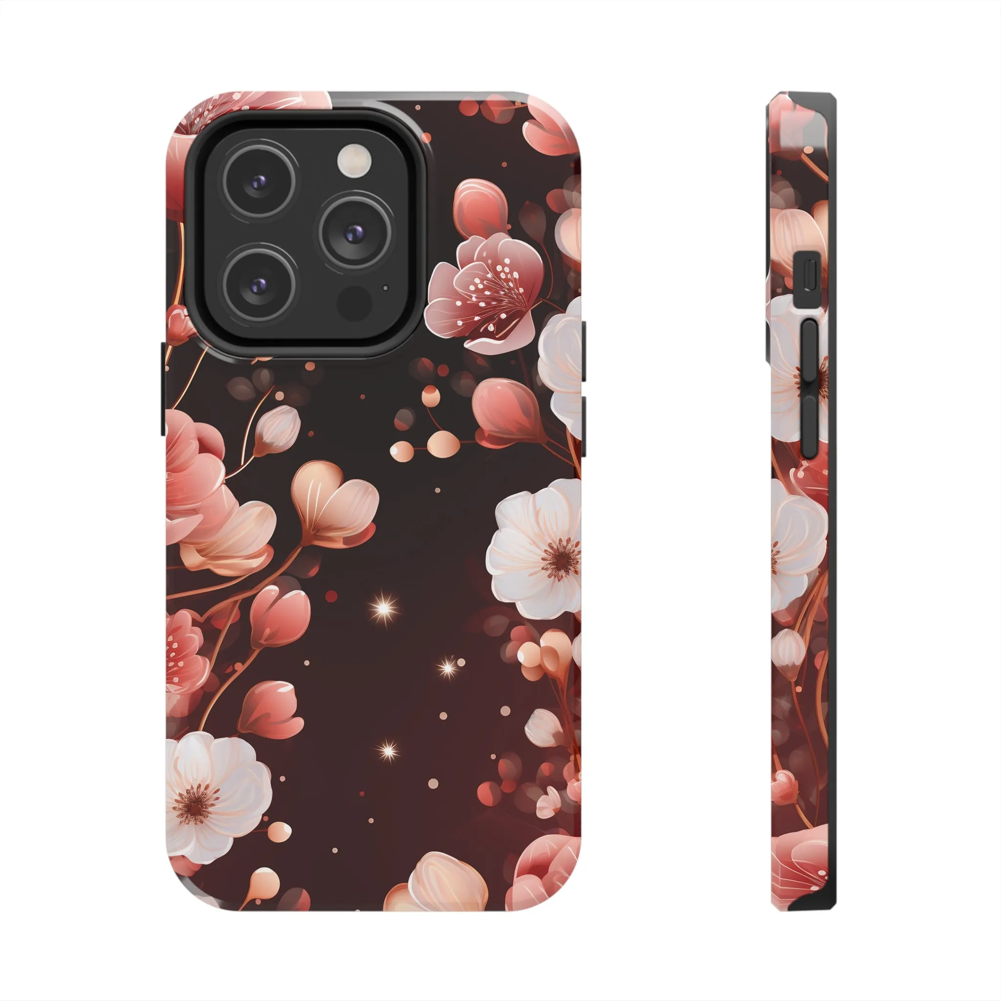 Pretty Pink Flowers Pattern Design Tough Phone Case compatible with a large variety of iPhone models, Gift, Phone Case