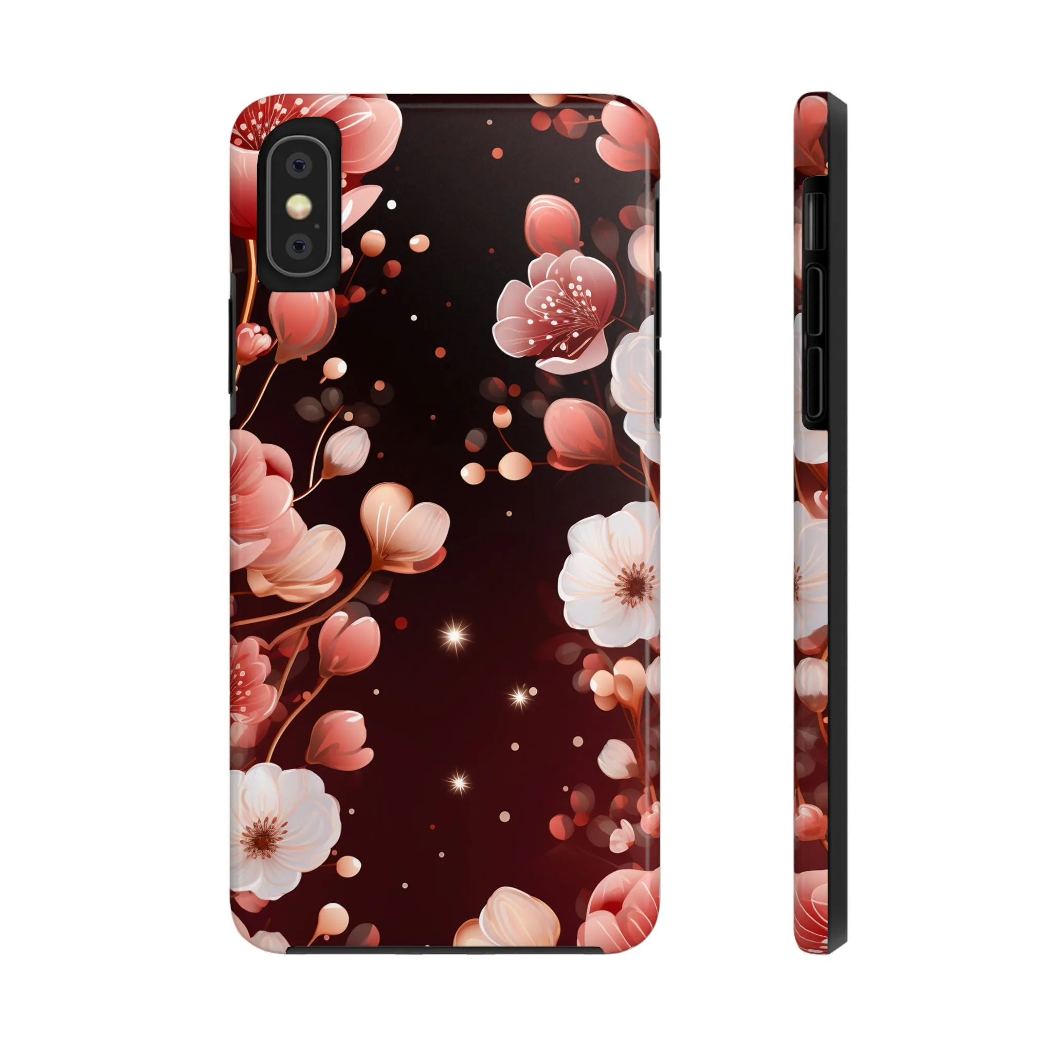 Pretty Pink Flowers Pattern Design Tough Phone Case compatible with a large variety of iPhone models, Gift, Phone Case