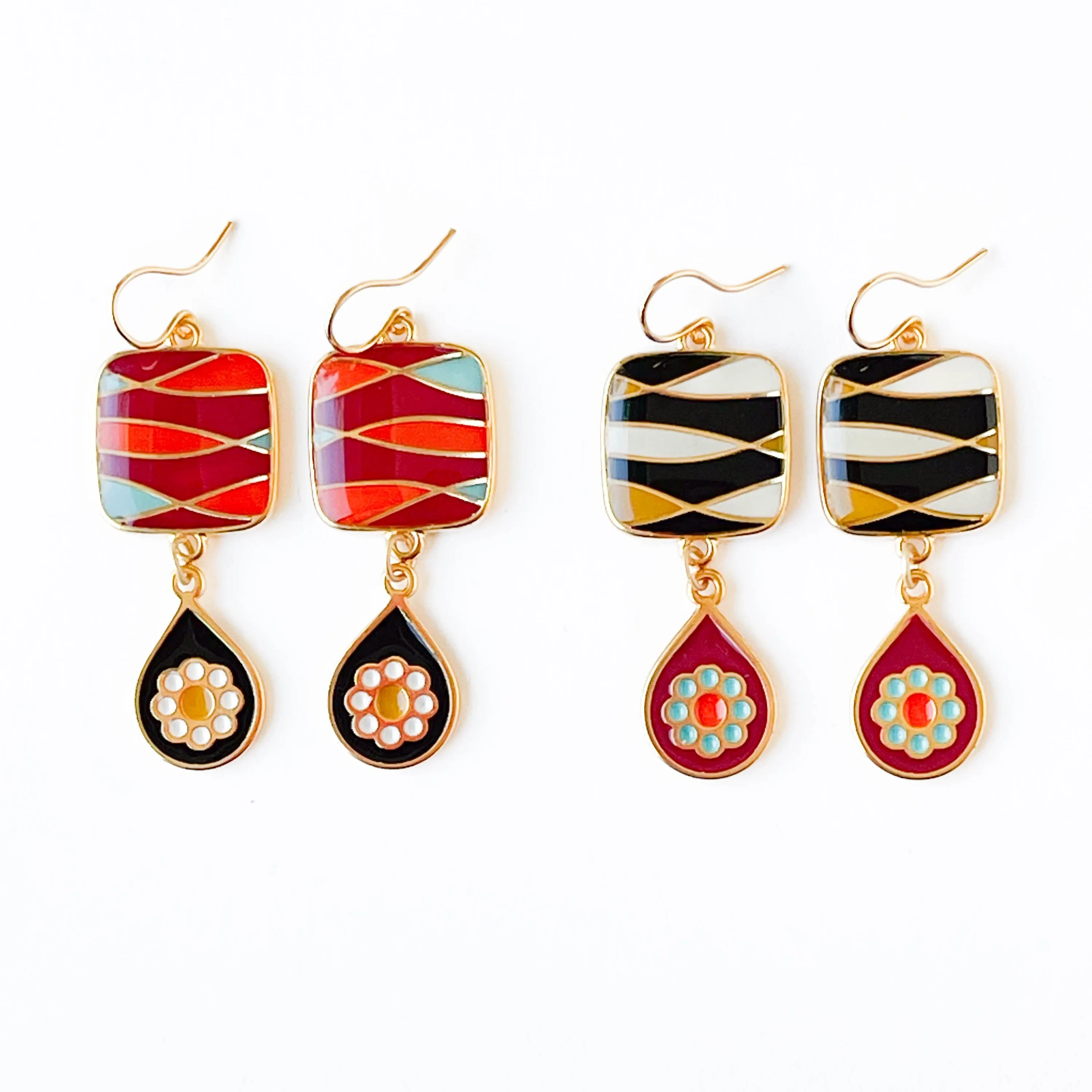 Retro Style Statement Earrings - WS