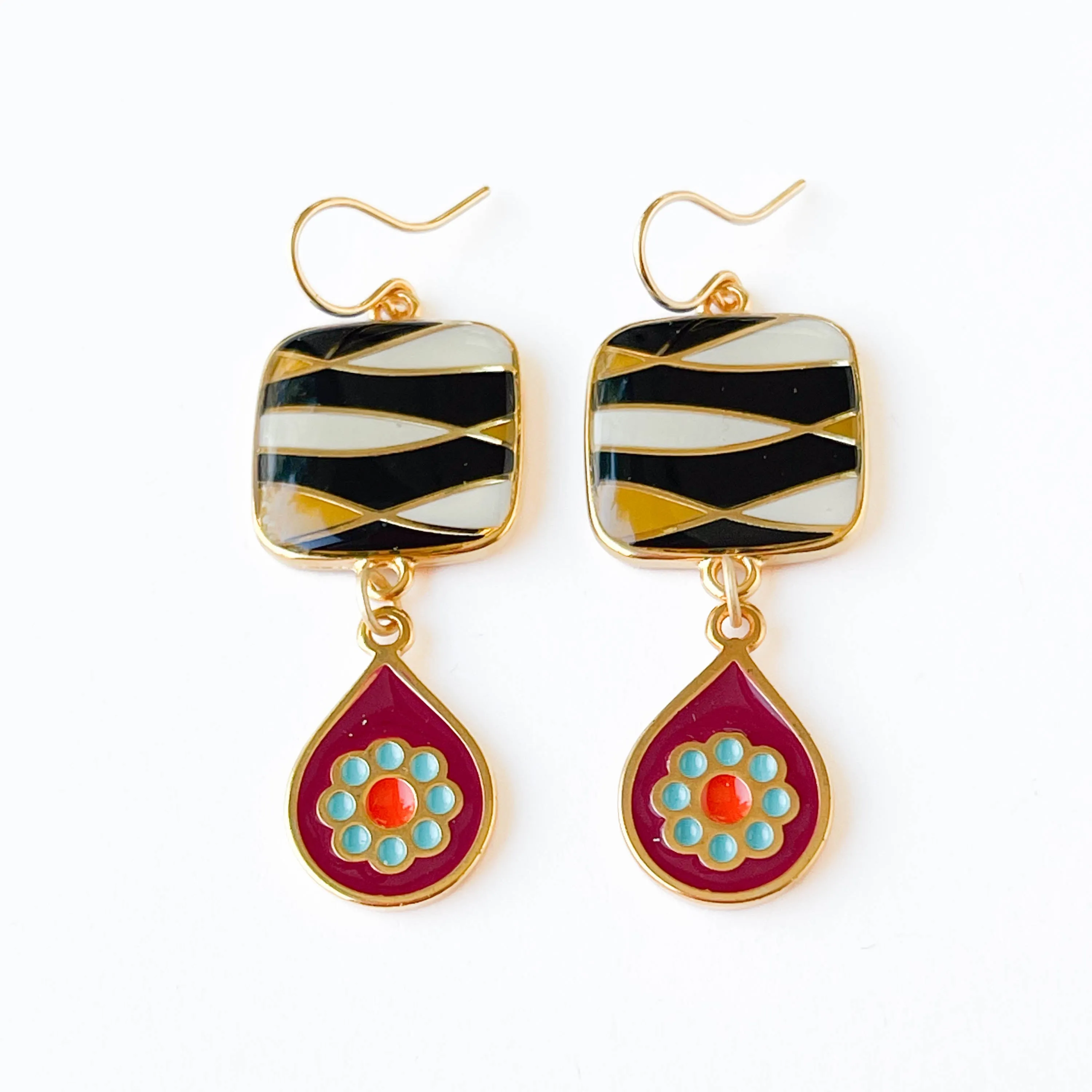 Retro Style Statement Earrings - WS