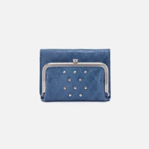 Robin Compact Wallet in Buffed Leather - Azure