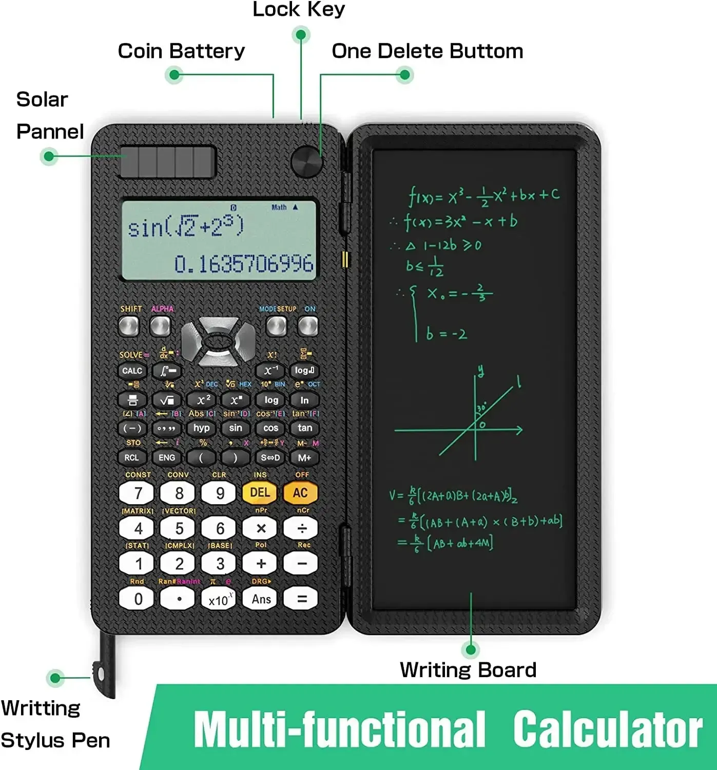 Scientific Calculator With Writing Tablet