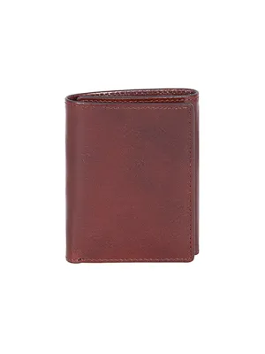 Scully Italian Leather RFID Tri-Fold Wallet Mahogany