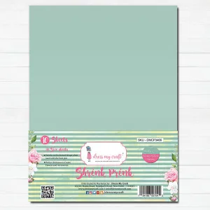 Shrink Prink - Dull Green Frosted Glass Sheet - Pack of 10 Sheets