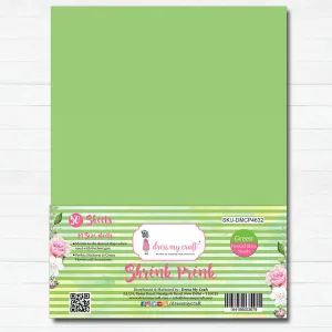 Shrink Prink - Green Frosted Glass Sheet - Pack of 50 Sheets