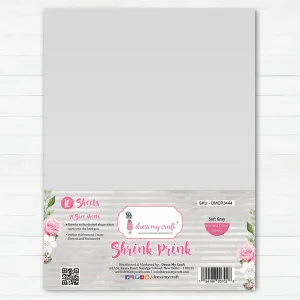 Shrink Prink - Soft Gray Frosted Glass Sheet - Pack of 10 Sheets