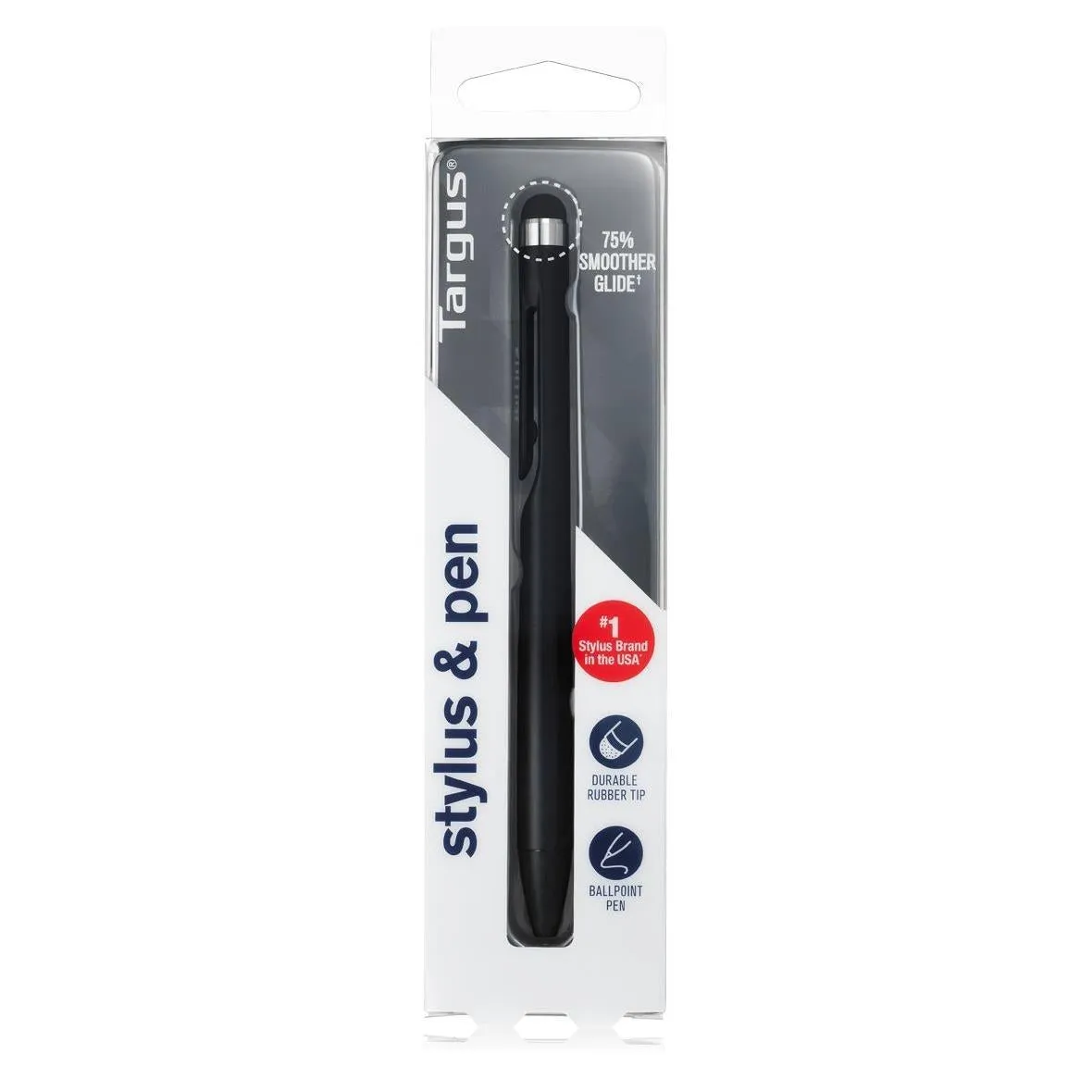 Targus 2-in-1 Stylus and Ballpoint Pen with Embedded Clip (Black)