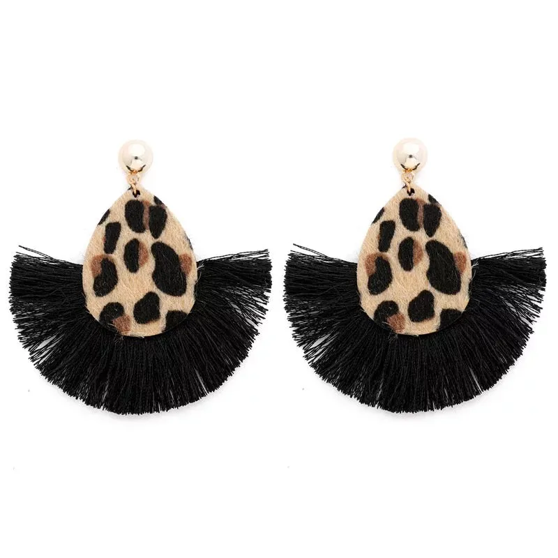 Tassel Animal Print Earrings