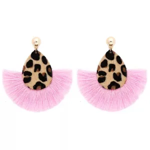 Tassel Animal Print Earrings