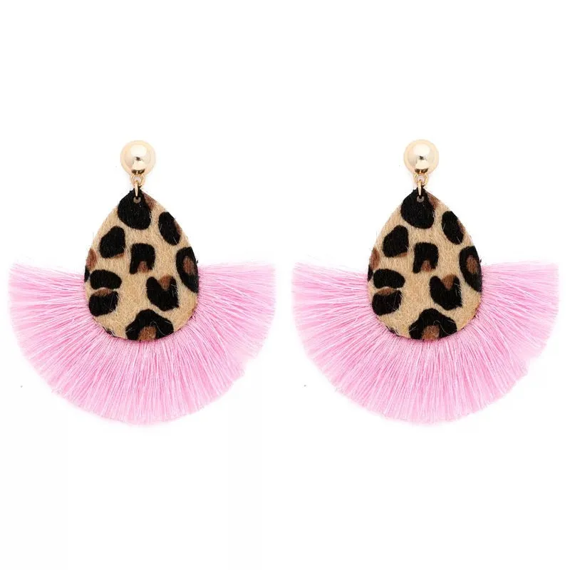 Tassel Animal Print Earrings