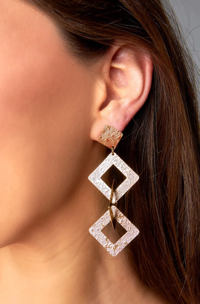 Triad Statement Earrings - Gold