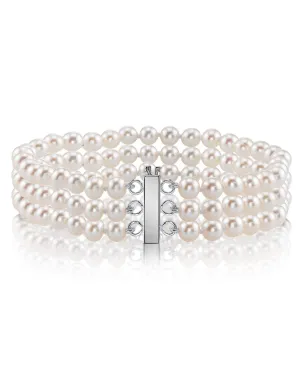 Triple Hanadama Akoya Pearl Bracelet