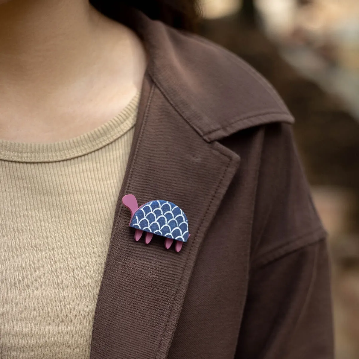 Turtle Pink -  Sapphire Brooch