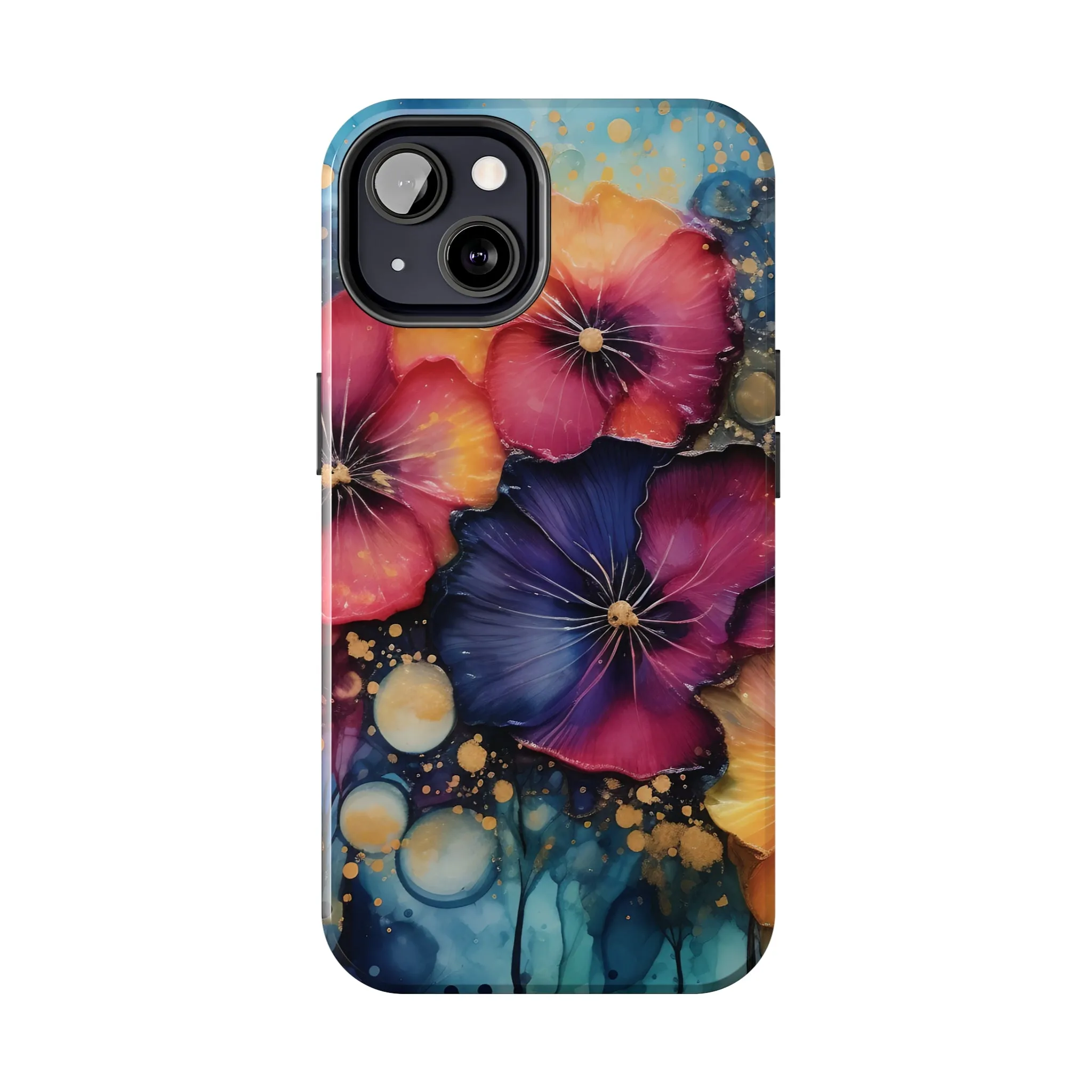 Vibrant 3D Watercolor Flowers print Design Tough Phone Case compatible with a large variety of iPhone models, Gift, Phone Case