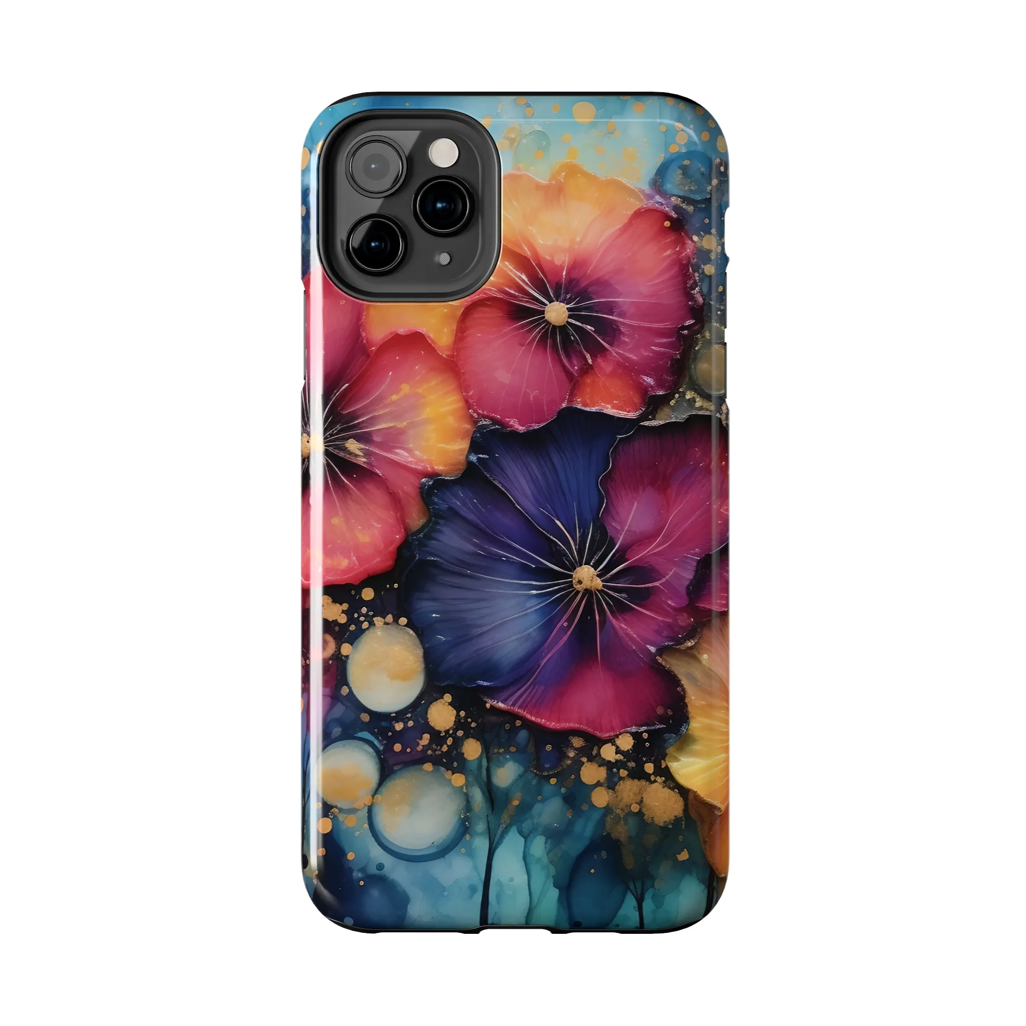 Vibrant 3D Watercolor Flowers print Design Tough Phone Case compatible with a large variety of iPhone models, Gift, Phone Case