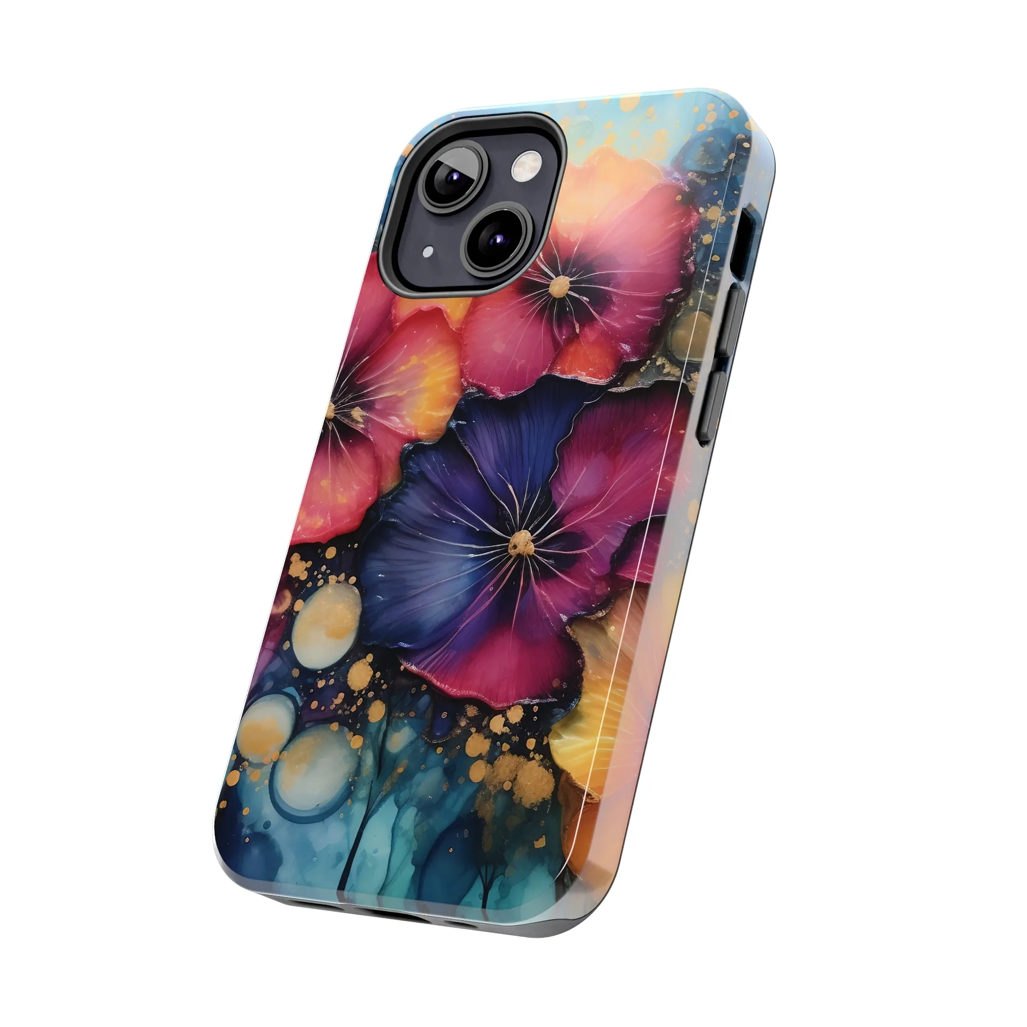 Vibrant 3D Watercolor Flowers print Design Tough Phone Case compatible with a large variety of iPhone models, Gift, Phone Case