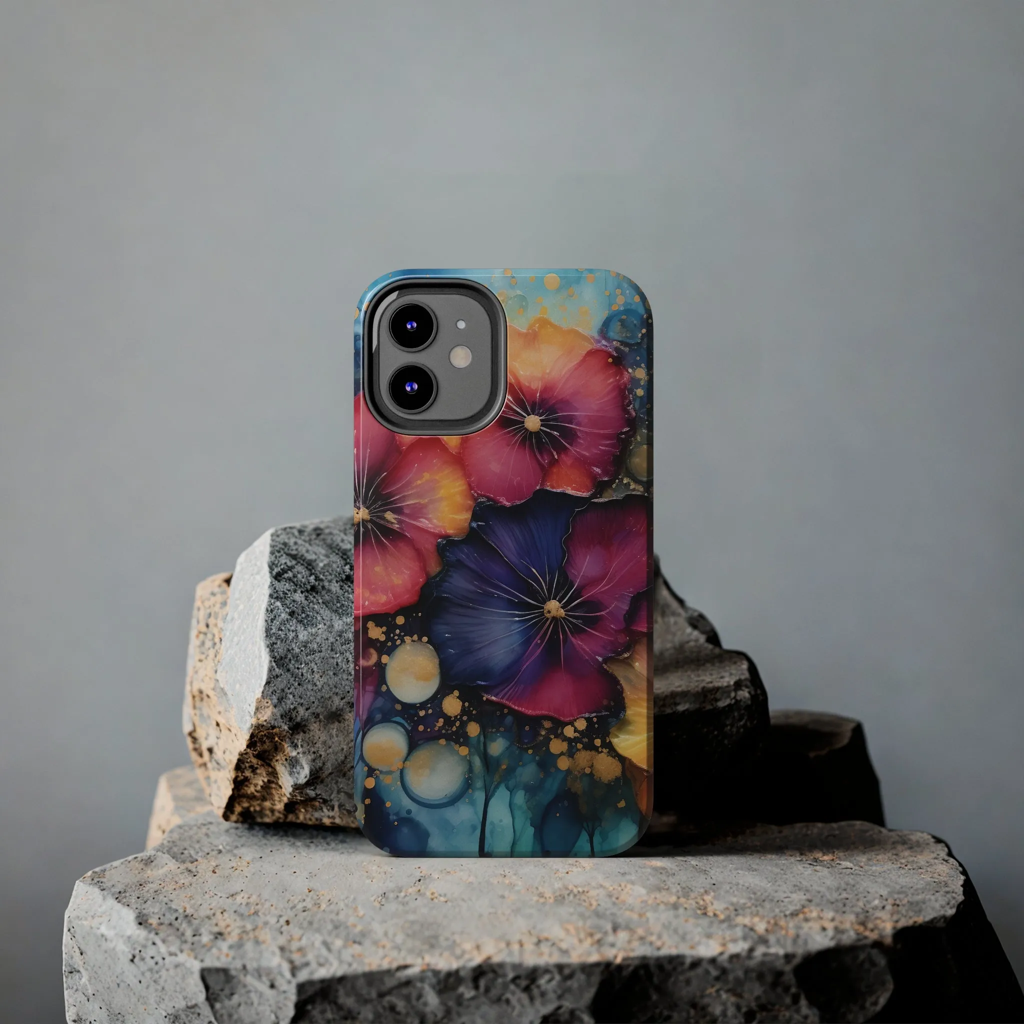 Vibrant 3D Watercolor Flowers print Design Tough Phone Case compatible with a large variety of iPhone models, Gift, Phone Case