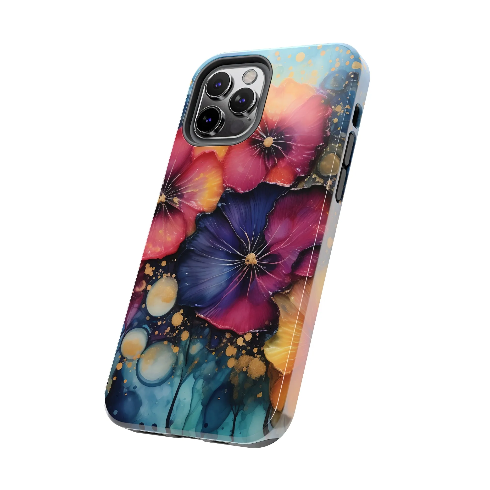 Vibrant 3D Watercolor Flowers print Design Tough Phone Case compatible with a large variety of iPhone models, Gift, Phone Case