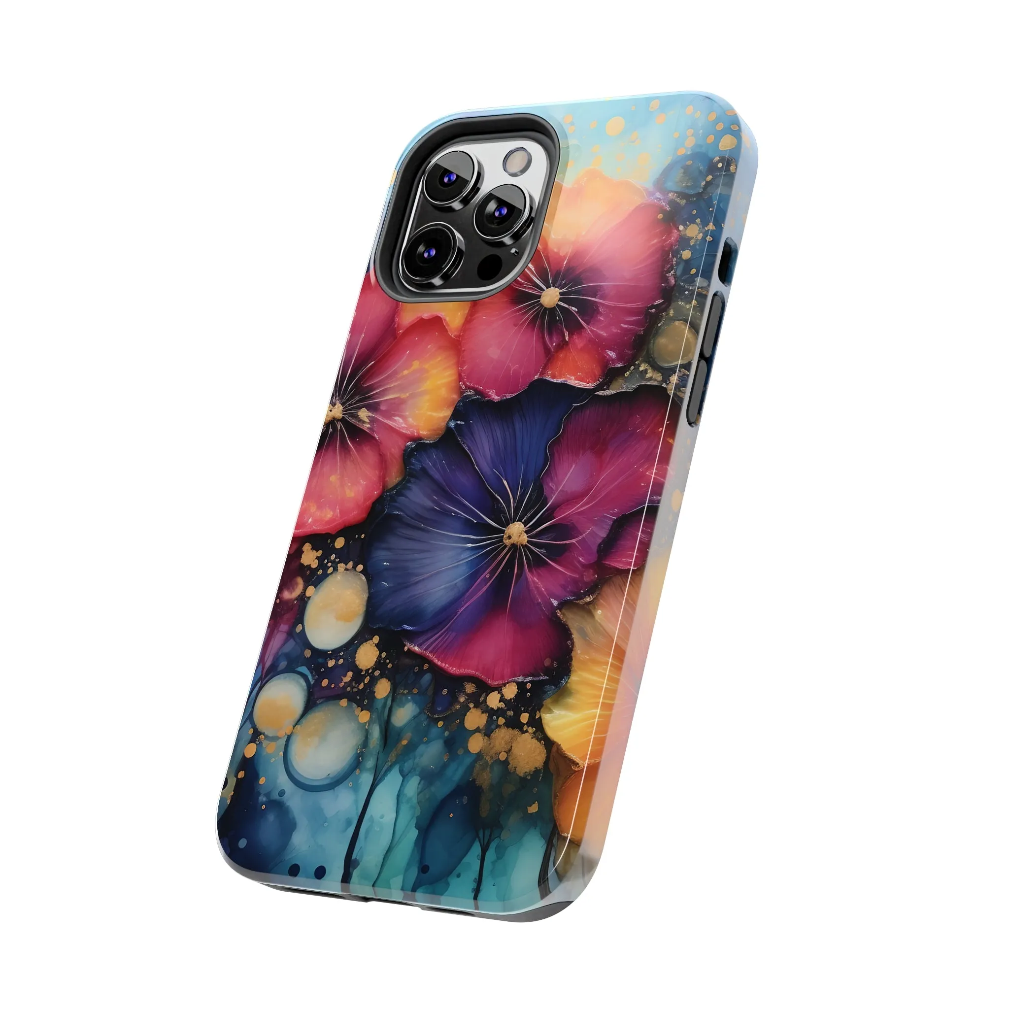 Vibrant 3D Watercolor Flowers print Design Tough Phone Case compatible with a large variety of iPhone models, Gift, Phone Case