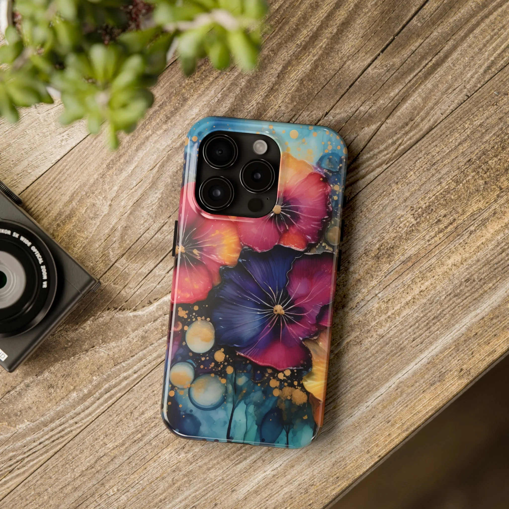 Vibrant 3D Watercolor Flowers print Design Tough Phone Case compatible with a large variety of iPhone models, Gift, Phone Case