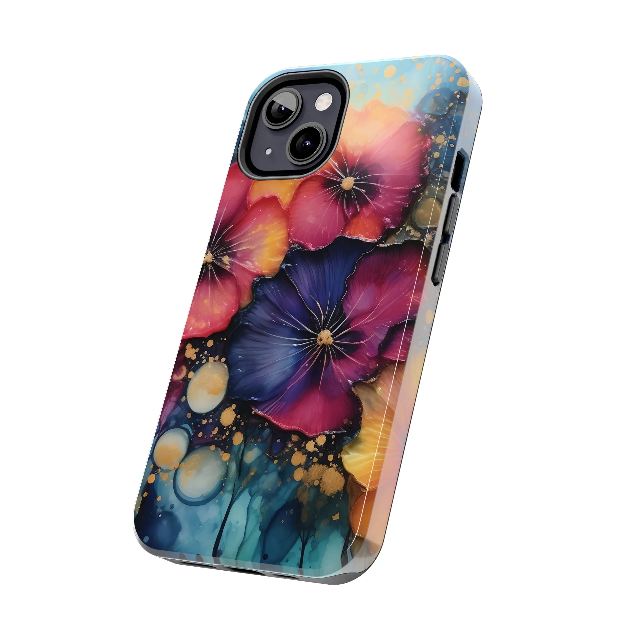 Vibrant 3D Watercolor Flowers print Design Tough Phone Case compatible with a large variety of iPhone models, Gift, Phone Case