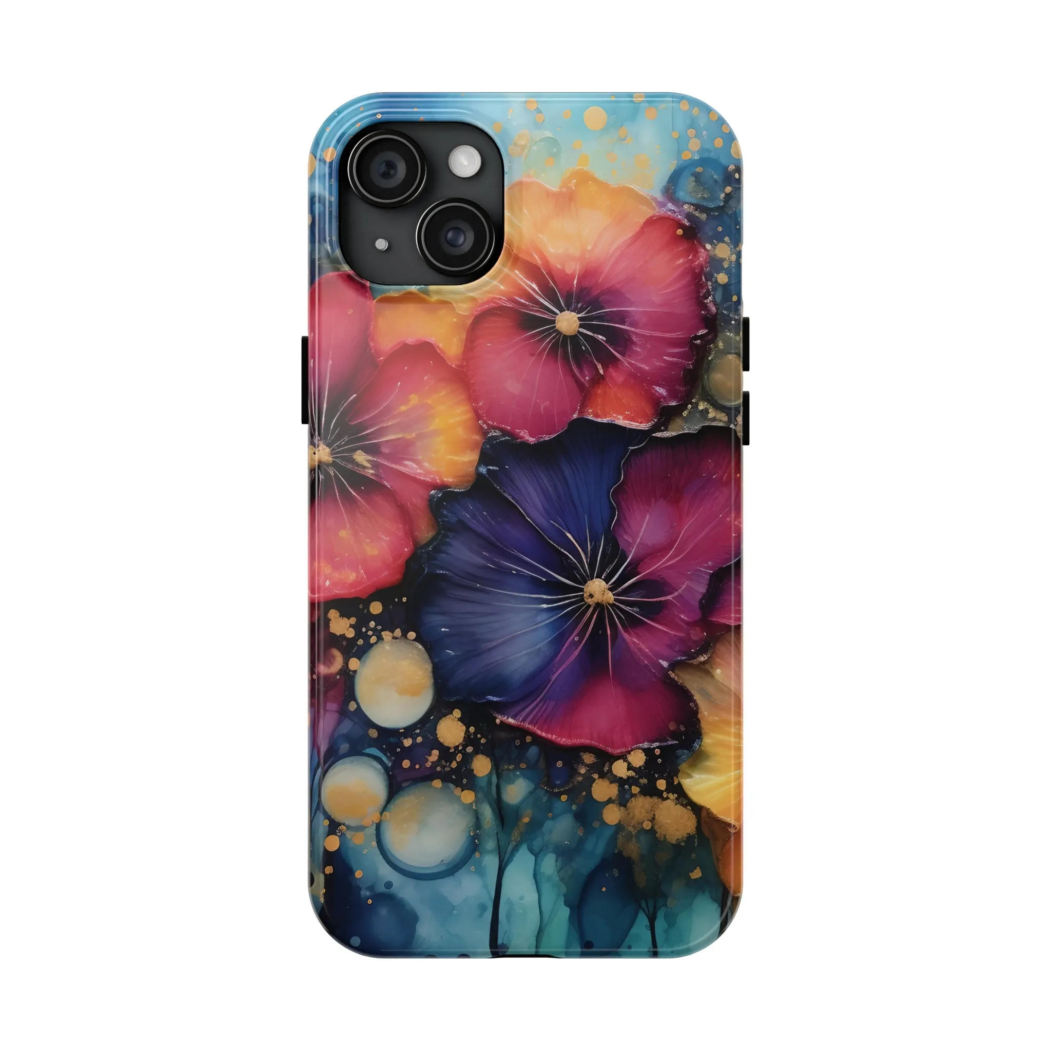 Vibrant 3D Watercolor Flowers print Design Tough Phone Case compatible with a large variety of iPhone models, Gift, Phone Case