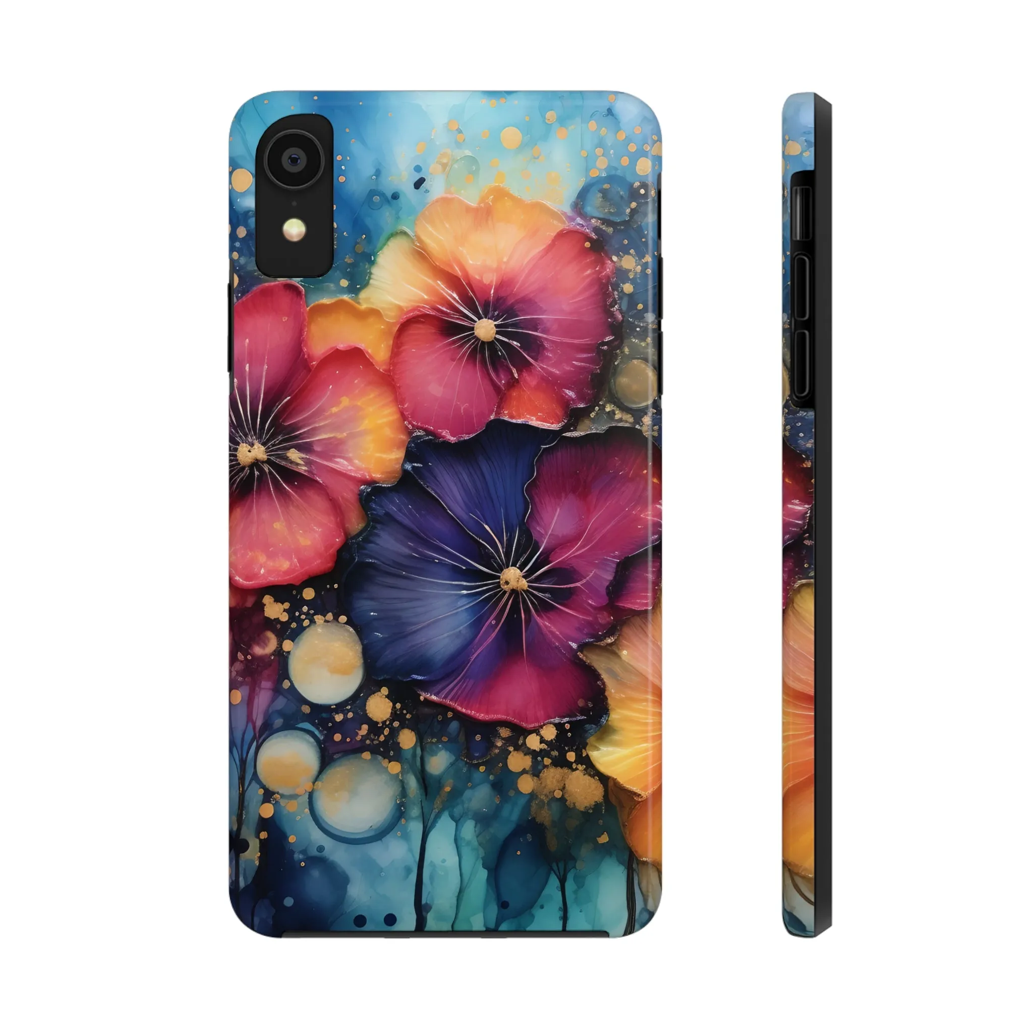 Vibrant 3D Watercolor Flowers print Design Tough Phone Case compatible with a large variety of iPhone models, Gift, Phone Case