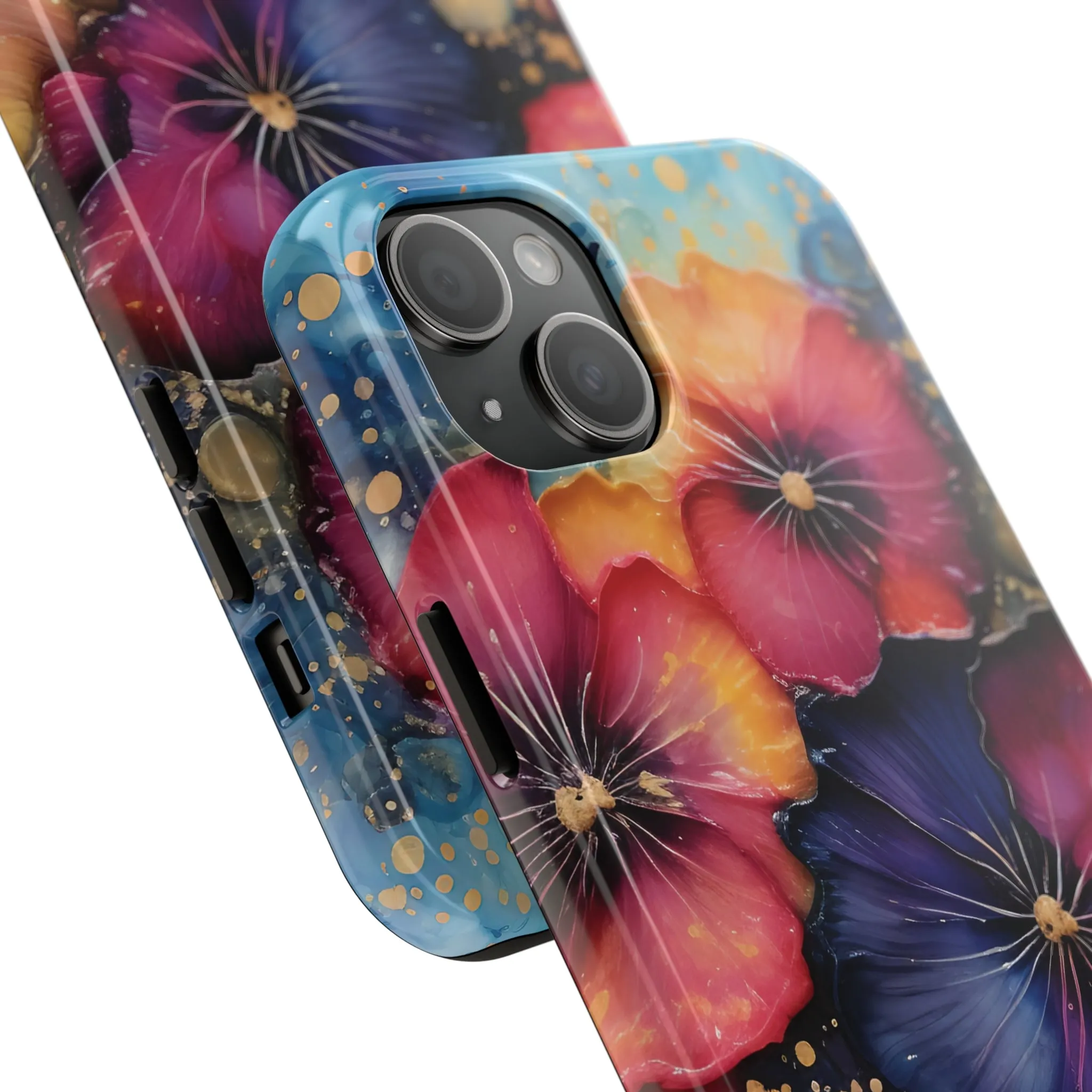 Vibrant 3D Watercolor Flowers print Design Tough Phone Case compatible with a large variety of iPhone models, Gift, Phone Case