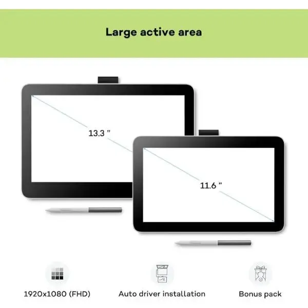 Wacom One Gen 1 Drawing Tablet Screen And Stylus for Windows, MAC, Android