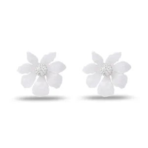 Wallflower Button Earrings in Mother Of Pearl