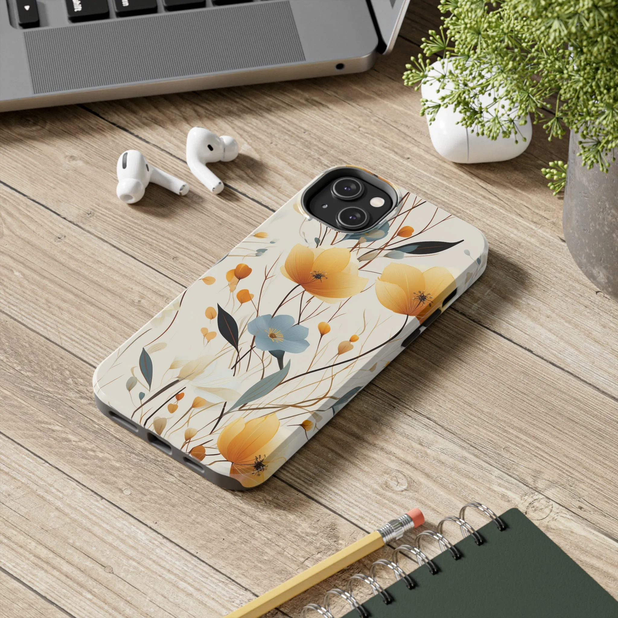 Wildflowers Muted Tones Digital print Design Tough Phone Case compatible with a large variety of iPhone models, Gift, Phone Case